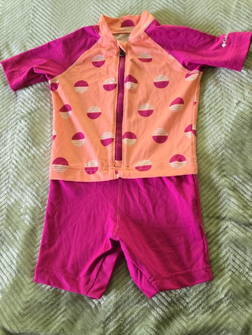 Columbia Girls' Pink & Peach Short-Sleeve Rashguard Set